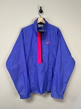 Nike Purple Pullover Windbreaker with Pink Placket